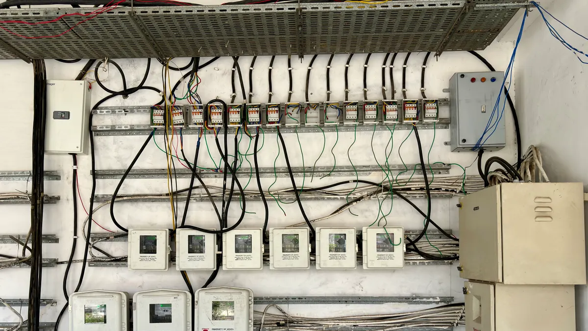Electrical control panel with wiring and breaker modules